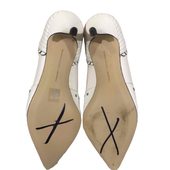 Coach X Tabitha Simmons Jaden Lace Up Booties in Chalk, Size 5 - Picture 9 of 13